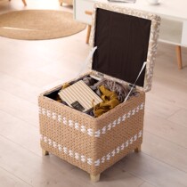 Recreational Grass Woven Containing Stool Storage Stool storage box stool Miscellaneous Finishing Box Wearing stool Bench Cot end sofa stool