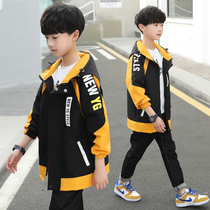 Boys wind clothes spring style 2021 new foreign air 12 year old CUHK Scout with loose jacket Leisure mens spring clothing