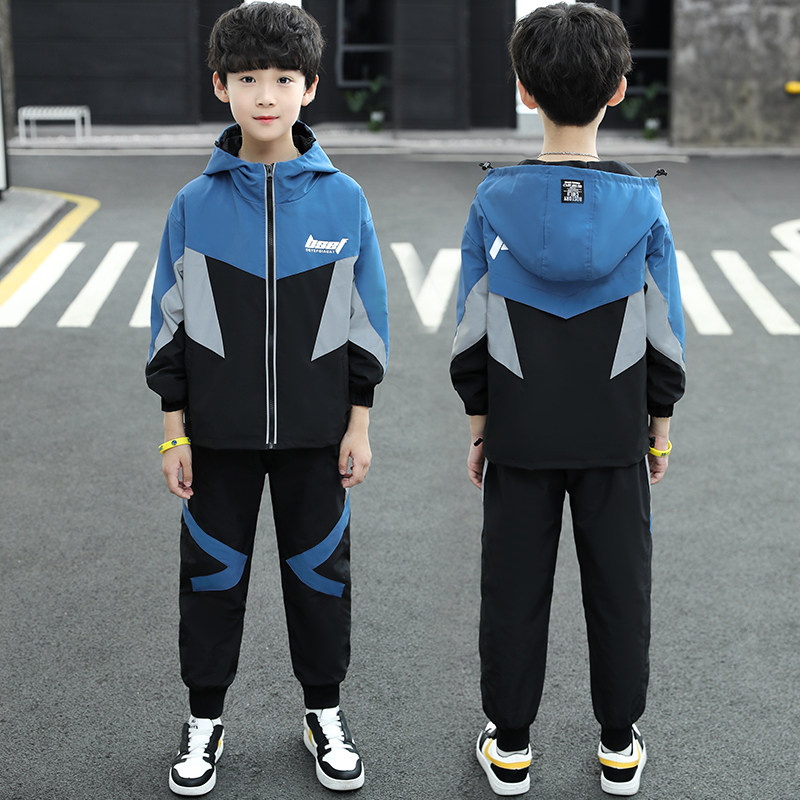 Boys' coat spring suit 2023 new Yang gas clothing in large children's jacket two - piece boy's children's clothes