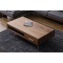 Mugwood furniture Nordic solid wood coffee table simple living room black walnut log custom furniture TV cabinet combination