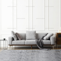 Mugwood furniture simple modern light luxury black walnut sofa small apartment trio cloth sofa