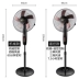 Quạt điện gia đình quạt sàn im lặng Quạt 16 inch quạt đứng mạnh mẽ điều khiển từ xa lắc đầu thời gian bốn khối - Quạt điện