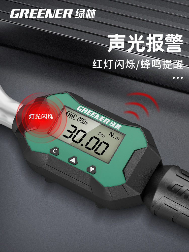 Green Forest Electronic Torque Wrench Digital Spark Plug Torque Wrench Kilogram Wrench High Precision Fixed Torque Wrench Auto Repair