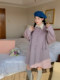 Chi Umbrella Little Witch's taro mud bobo purple handmade wool double-sided woolen cloak coat for women in autumn and winter