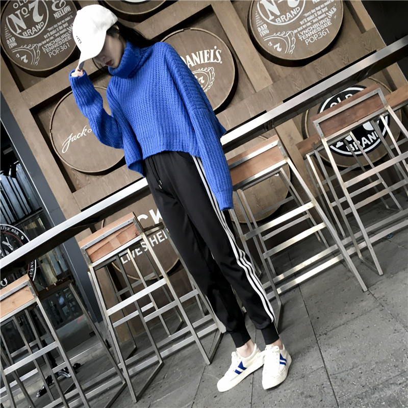 Quần thể thao mới nữ mùa đông Harajuku bf cộng với quần nhung độn Phiên bản Hàn Quốc của quần harem học sinh quần rộng giản dị quần nữ cá tính