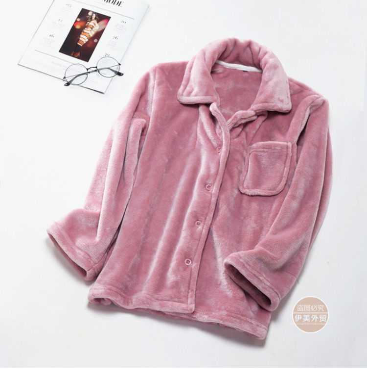 Đồ ngủ nam và nữ mùa thu và mùa đông những người yêu thích flannel áo đơn áo dài tay dịch vụ tại nhà dày áo len san hô ấm bộ đũi nam