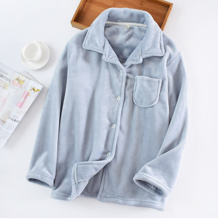 Đồ ngủ nam và nữ mùa thu và mùa đông những người yêu thích flannel áo đơn áo dài tay dịch vụ tại nhà dày áo len san hô ấm bộ đũi nam