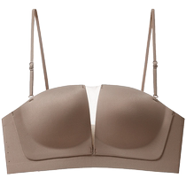 Catman strapless underwear womens summer thin small chest push-up 3D push-up invisible non-slip bandeau bra AB cup