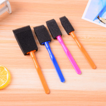 Sponge painting brush 4-piece plastic handle kindergarten painting tool brush children graffiti diy art supplies