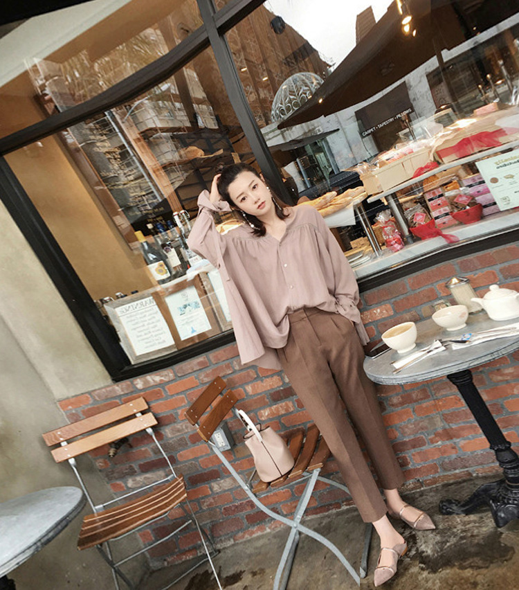 Bộ đồ quần nữ mùa thu và mùa đông quần len chín điểm quần harem quần cà rốt cao eo thẳng ống quần quần ống rộng quần suông ống rộng nữ