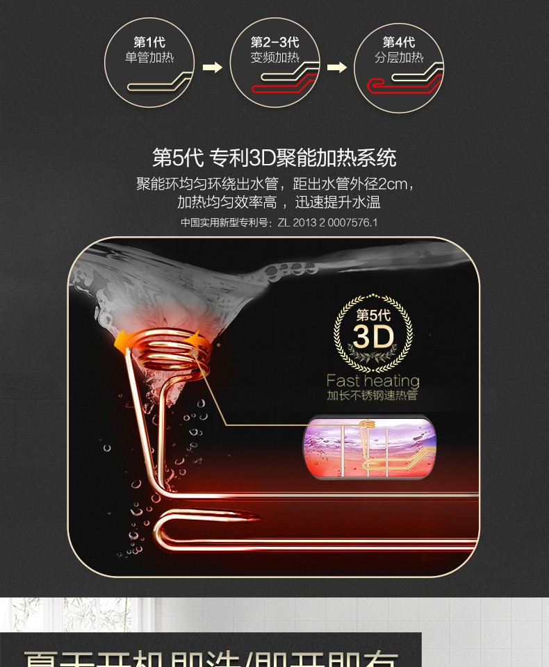 Haier EC8005-TF 3D tốc độ nóng ngay lập tức 80 lít nước nóng máy điện gia dụng phòng tắm loại phòng tắm - Máy đun nước máy nước nóng năng lượng mặt trời sơn hà