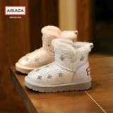 Зимние детские нескользящие короткие сапоги, флисовые туфли, мягкая подошва, подходит для подростков