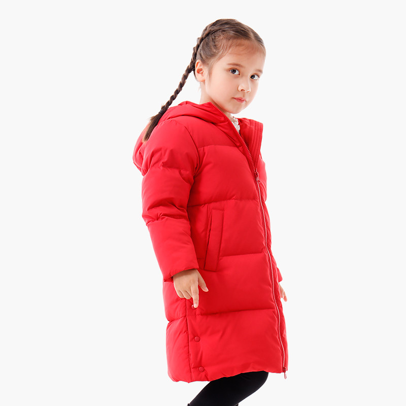 Ai can huts children's down clothes in the middle of a long version of a knee baby Warm Thickening Girl Winter Coat