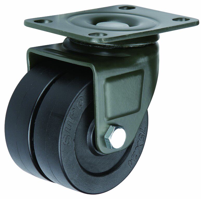 Low centre of gravity nylon double wheel pleasant combined trundle universal wheels CFL01-D J12-01-40 50 63 75-613
