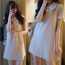 Pregnant woman summer clothing blouses 2022 new fashion dolls collar summer skirts loose large code pregnant women with dress and summer