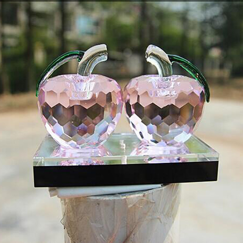 Car Crystal Apple Swing Piece Crystal Furnishing Home Decoration Business Gift Furnishing Gifts Girlfriend Lover Gift