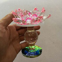 Crystal Lotus Lamp Buddha Lamp Ghee Lamp holder Lotus candlestick Candle Lotus Lamp Holder High foot Lotus Lamp