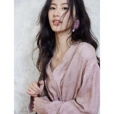 贰羊设计 Прозрачный крем, дизайнерский корсет, рубашка, V-образный вырез, тренд сезона