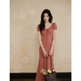 Дизайнерское платье, китайский стиль, из хлопка и льна, V-образный вырез