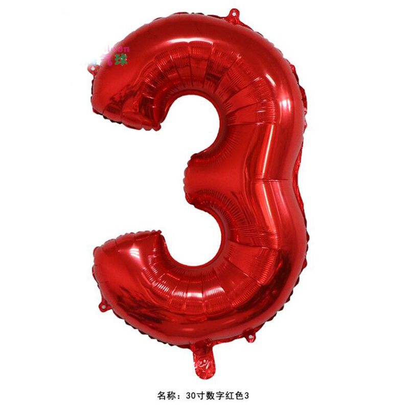 Rose Red / 30 Inch Digital Red 332 inch aluminum foil number Gold Silver Black Gradients Optional Wedding marry arrangement 0 reach No.9 code Optional Aluminum film balloon