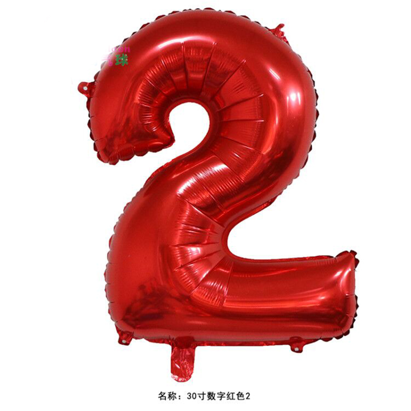 Orange / 30 Inch Digital Red 232 inch aluminum foil number Gold Silver Black Gradients Optional Wedding marry arrangement 0 reach No.9 code Optional Aluminum film balloon