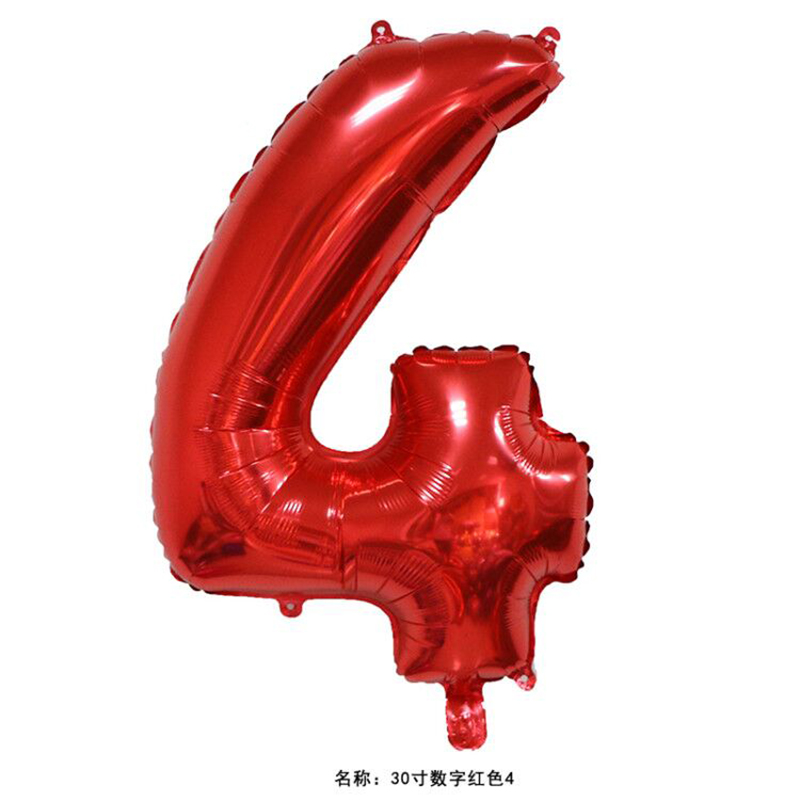 Red & / 30 Inch Digital Red 432 inch aluminum foil number Gold Silver Black Gradients Optional Wedding marry arrangement 0 reach No.9 code Optional Aluminum film balloon