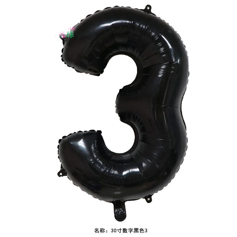 30 Inch Digital Black 332 inch aluminum foil number Gold Silver Black Gradients Optional Wedding marry arrangement 0 reach No.9 code Optional Aluminum film balloon