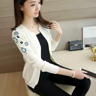 Spring and autumn wear knitted cardigan women's new thin coat Korean version of women's sweater coat small shawl