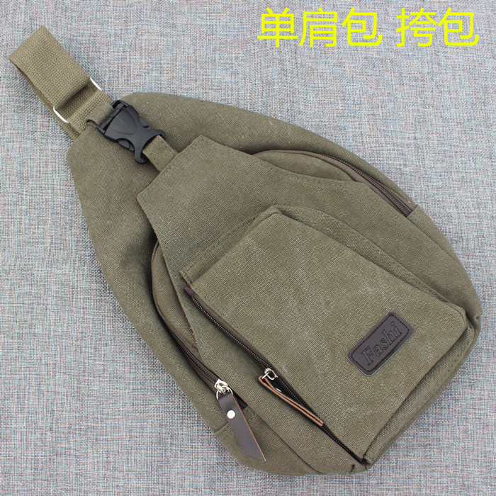 Outdoor sports leisure shoulder bag men's canvas chest bag Slingshot crossbody bag Steel ball bag travel cycling backpack