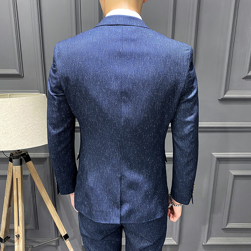 Suit phù hợp với nam đám cưới chú rể cưới tùy chỉnh ăn mặc Hàn Quốc phiên bản của thanh niên mảnh khảnh thường đẹp trai phù hợp với ba mảnh bộ