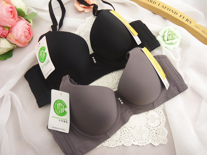 Đơn giản màu rắn ba-ngực sợi carbon trắng cotton mỏng B cup ladies bra điều chỉnh loại tập hợp các bộ sưu tập của đồ lót vú