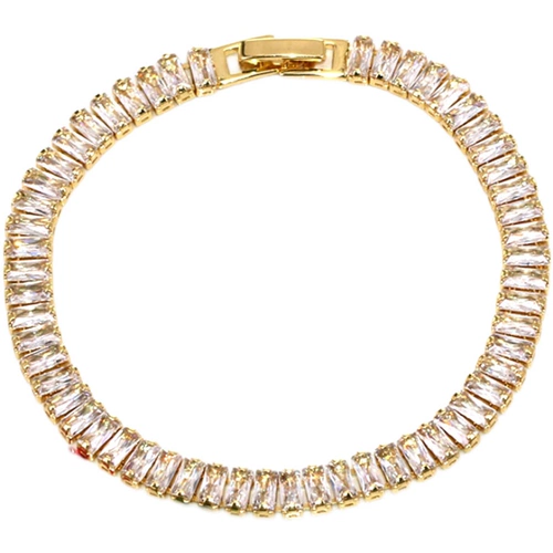 Прямоугольный браслет, изысканный ремешок для часов, золото 14 карат, микроинкрустация