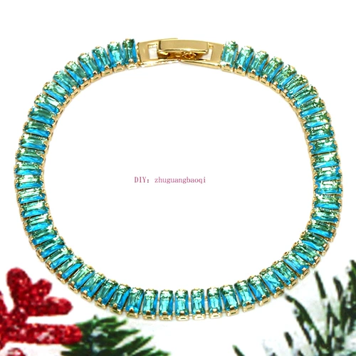 Прямоугольный браслет, изысканный ремешок для часов, золото 14 карат, микроинкрустация