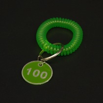 Spring hand ring Digital hand brand key ring storage card Swimming fitness sauna bathing plastic telescopic rope number plate