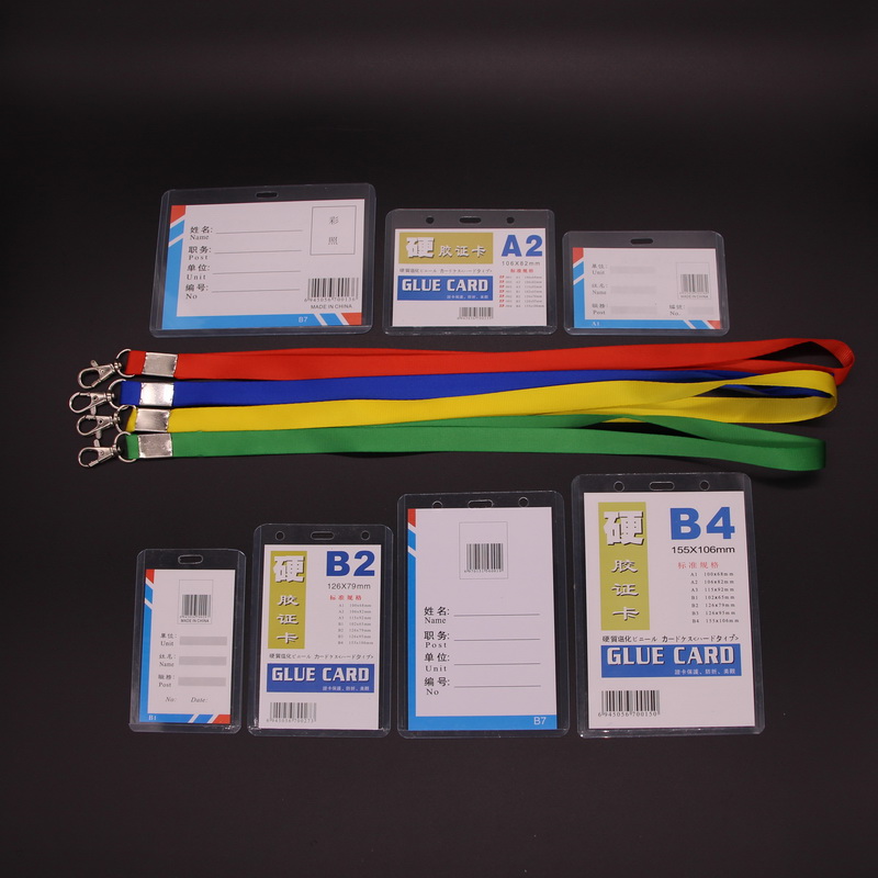 ID card cover Hard plastic transparent PVC plastic lanyard Soft horizontal waterproof exhibition card Work card badge Brand badge