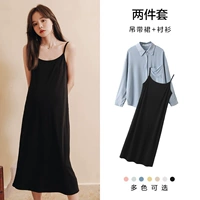 Черная синяя рубашка