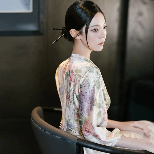 Летний банный халат для невесты, длинная юбка, китайский стиль, для подружки невесты, по фигуре