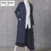 2018 mùa xuân phong cách mới người hâm mộ văn học áo khoác gió denim rộng rãi giữa dài tay Yuhan quần áo thiết kế ban đầu của phụ nữ - Trench Coat Trench Coat