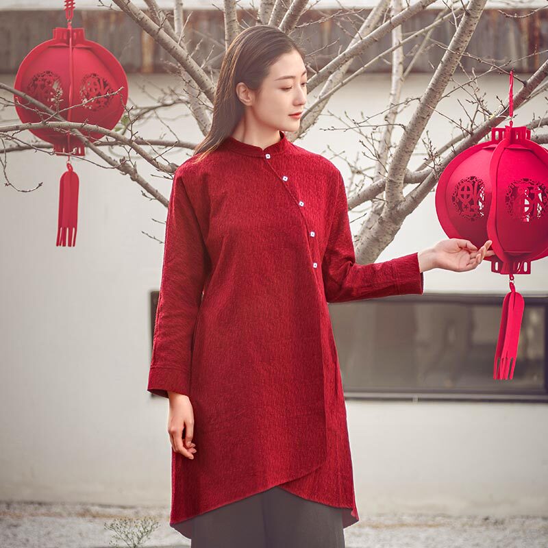 Inexplica Hearts Air National Wind Women's Clothing Tea Suit Women's Zen Chinese Style Improved Hanfu Dish Buttons Blouses Tea Art Costumes