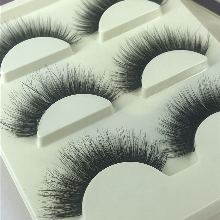 Lông mi giả 3D mô phỏng tự nhiên đồng bằng trang điểm nude dày mắt dài hàng ngày Trang điểm 3 cặp lông mi hai hộp keo