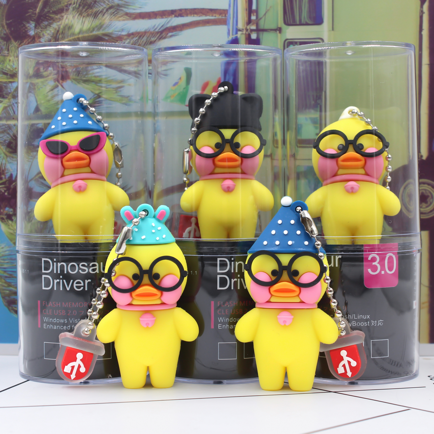 High speed 3 0 cute u disk 64G creative cartoon duck hydrouric acid duck maids red little yellow duck mini - high disc