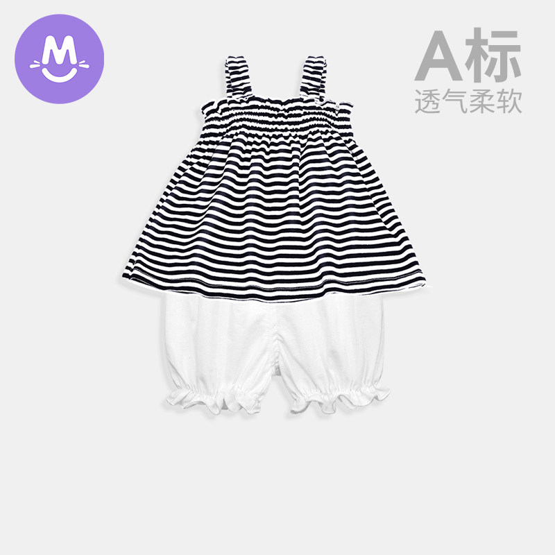 (clear bin) Children's Summer Suite 1-3 Girls Bo Yang sends two sets of pure cotton 5-year-old child clothing