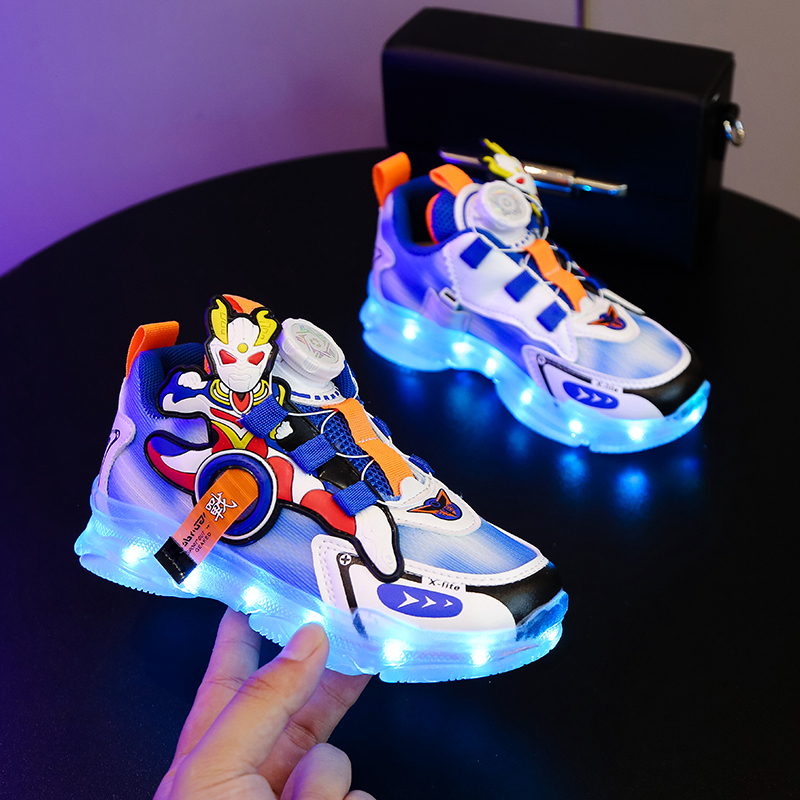 Running Lights Rechargeable Light-Up Shoes, Colorful Glowing Shoes for Children, Boys and Girls Mesh Button Sports Shoes Running Lights Rechargeable Light-Up Shoes, Colorful Glowing Shoes for Children, Boys and Girls Mesh Button Sports Shoes