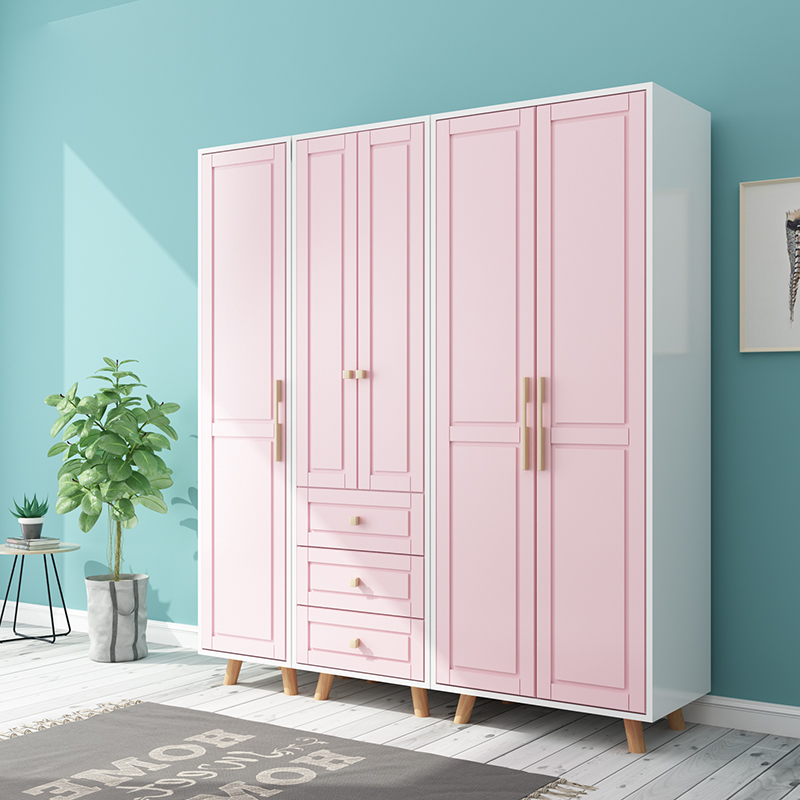 Nordic Modern Minimalist Wardrobe Cupboard Cheap Wood Plate Small