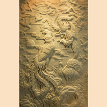 Chinese style sandstone floating villa exterior wall decoration carved garden sandstone glass antique copper floating birds phoenix