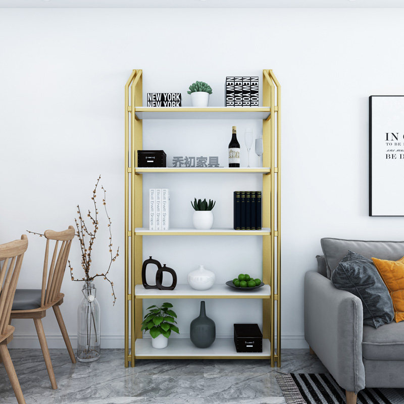 Story Bookshelf All Wall Modern Light Luxury Iron Creative Art Nordic Wind Net Red Lifting Room Model