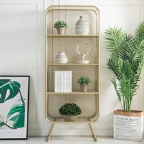 Nordic style bookshelf floor Net red iron shelf living room light luxury ins study corner short cabinet zero formaldehyde