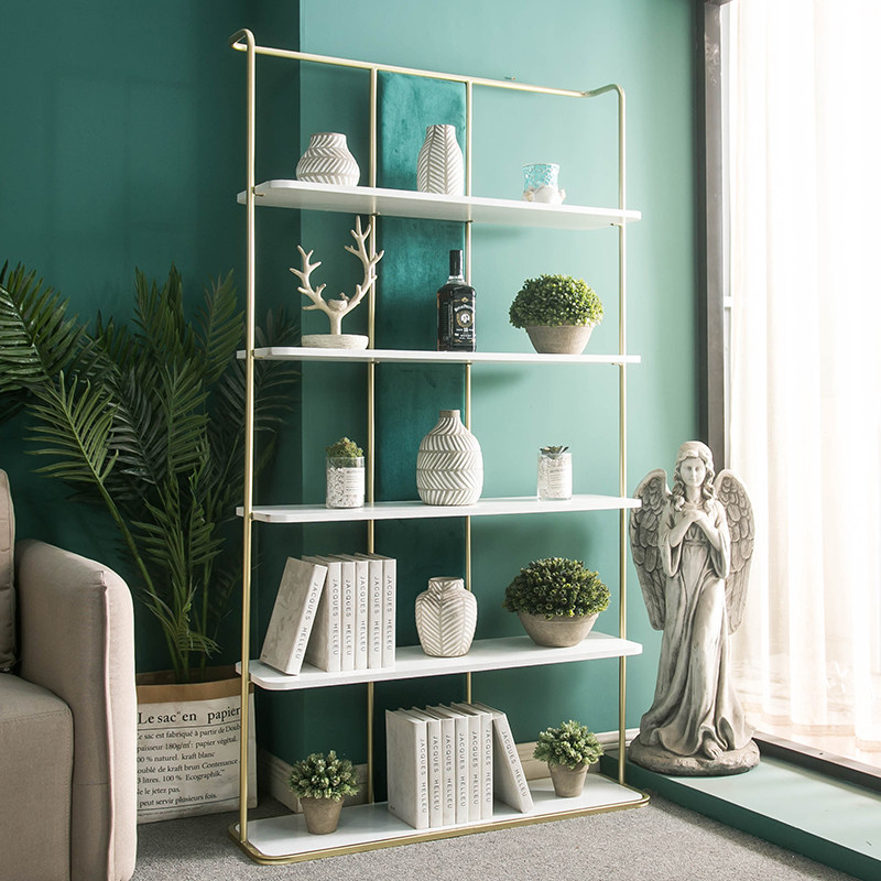 Light Extravagant Iron Art Bookcase Containing shelf Living room Sitting Room Lockers Against Wall Display Design Sensual Red Nordic Show Shelf