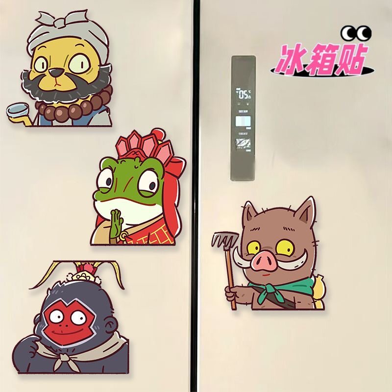 Наклейки на холодильник Langlangshan Little Monster Акриловые магнитные наклейки на холодильник без белых краев Забавные милые мультяшные аксессуары для украшения