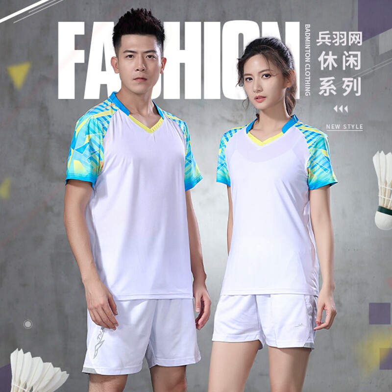 2021 new badminton suits men's and women's T-shirts quick-drying breathable short-sleeved suits tennis sportswear competition training suits